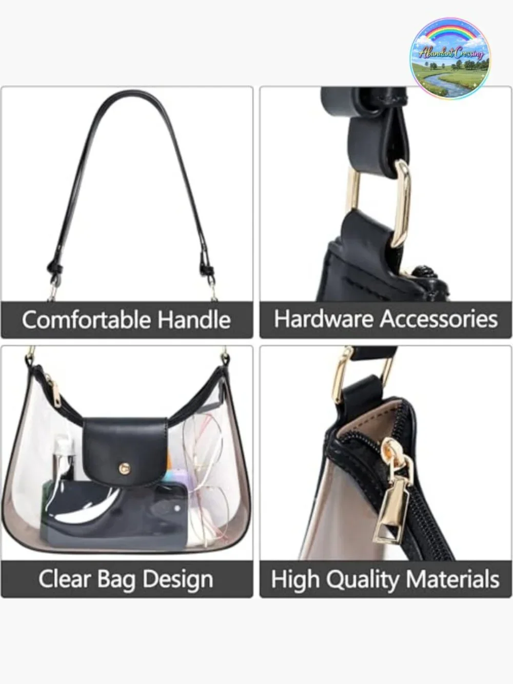 Vegan Leather Hobo Purse Crossbody Bag with Adjustable Strap Lightweight Handbag